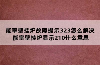 能率壁挂炉故障提示323怎么解决 能率壁挂炉显示210什么意思